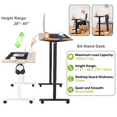 thumbnail image 5 of Legooin Electric Standing Desk Gaming Desk with Wheels 63"W x 24"D Height Adjustable 28"-46" Mobile Workstation for Multi Monitors, White, 5 of 10