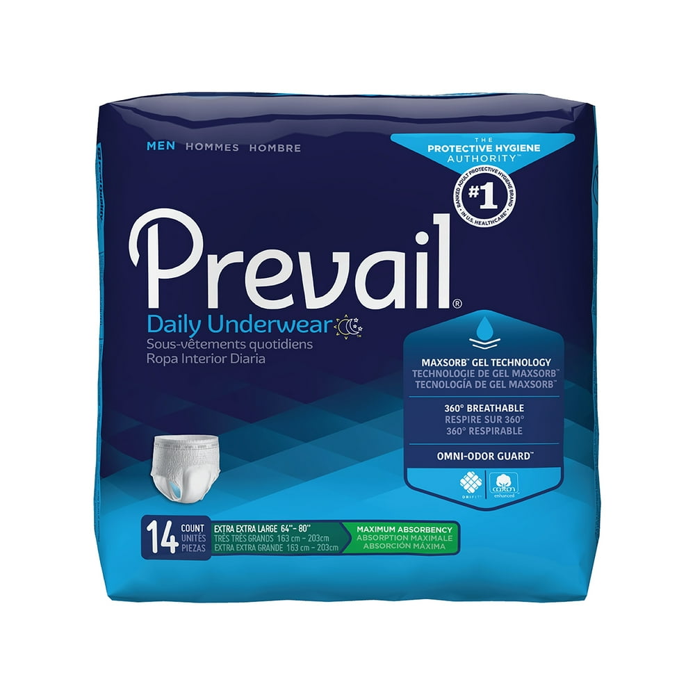 Prevail Men's Daily Disposable Underwear Male Pull On with Tear Away