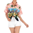 thumbnail image 2 of HAPPY BAY Women's Fashion Short-Sleeve Button Down Ladies Tops Bohemian Vacation Cute Hawaiian Shirt Modern Blouses For Women XXL plus-size Red, Motor Ride, 2 of 5