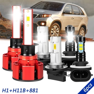 For Kia Sorento 2019-2020 LED Headlight Bulbs 9005 High Beam H7 Low Beam Lamp Set 4pcs