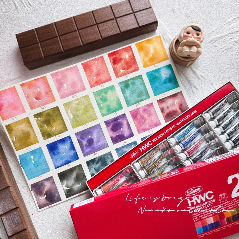Holbein Artists' Granulating 24color Watercolor Paint Packaging  1ml Tin Box Professional Drawing Acuarela Artist  Supplie
