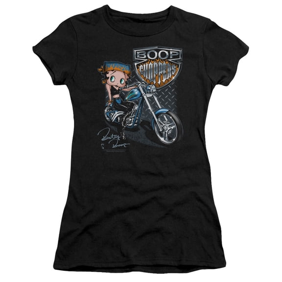 Betty Boop - Choppers - Juniors Teen Girls Cap Sleeve Shirt - Medium