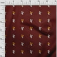 thumbnail image 2 of oneOone Viscose Jersey Maroon Fabric Leaves Block Dress Material Fabric Print Fabric By The Yard 60 Inch Wide, 2 of 5