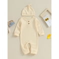 thumbnail image 2 of Bagilaanoe Newborn Baby Girl Boys Fall Jumpsuit Long Sleeve Bodysuit + Hat 3M 6M 9M 12M 18M 24M Infant Fall One Piece Romper, 2 of 9