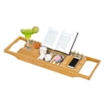 thumbnail image 1 of HOMCOM Bamboo Table, Caddy Shower Bath Shelf Bathtub, Expandable Luxury Tray Holder, for Soap Book Phone, 1 of 10
