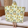 thumbnail image 5 of Yellow Highland Cow Sunflower Bow Pattern Hooded Bath Towel，50"x30" for Ages 3 To 12 Kids, Quick Dry Lightweight Soft Microfiber Hood Beach Towel Cover Up for Kids, 5 of 7