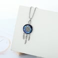 thumbnail image 5 of Dream Catcher Pendant Necklace Crystal Dreamcatcher Cremation Jewelry Gifts Feather Wing Keepsake Memories Ashes Hollow Pendant for Human Pet, 5 of 8