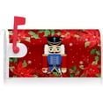 thumbnail image 2 of Merry Christmas Nutcracker Poinsettia Decoration Mailbox Cover with Magnetic Strip Winter Mailbox Wraps Post Letter Box Cover Standard Size 21" X 18" for Garden Outdoor Yard Decor, 2 of 6
