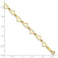 thumbnail image 3 of 14K Yellow Gold bracelet Themed Link, 7.5 in 8 mm Flat Open Hearts, 3 of 3