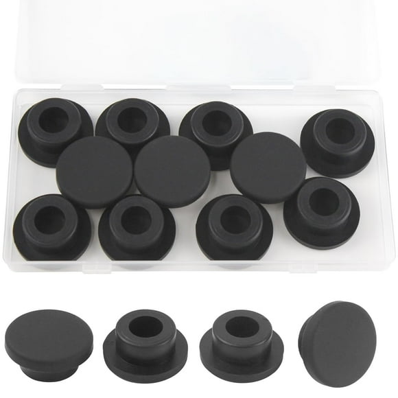 Tapones de goma BOPOREAE en forma de T para orificios redondos de 22 a 23 mm x 11 mm, color negro