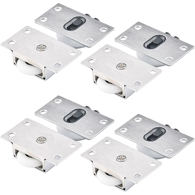 Ruedas para muebles con ruedas para un funcionamiento suave y reducción de ruido, polea duradera para puertas corredizas con rueda simple de acero inoxidable y nailon para armarios, guardarropas y