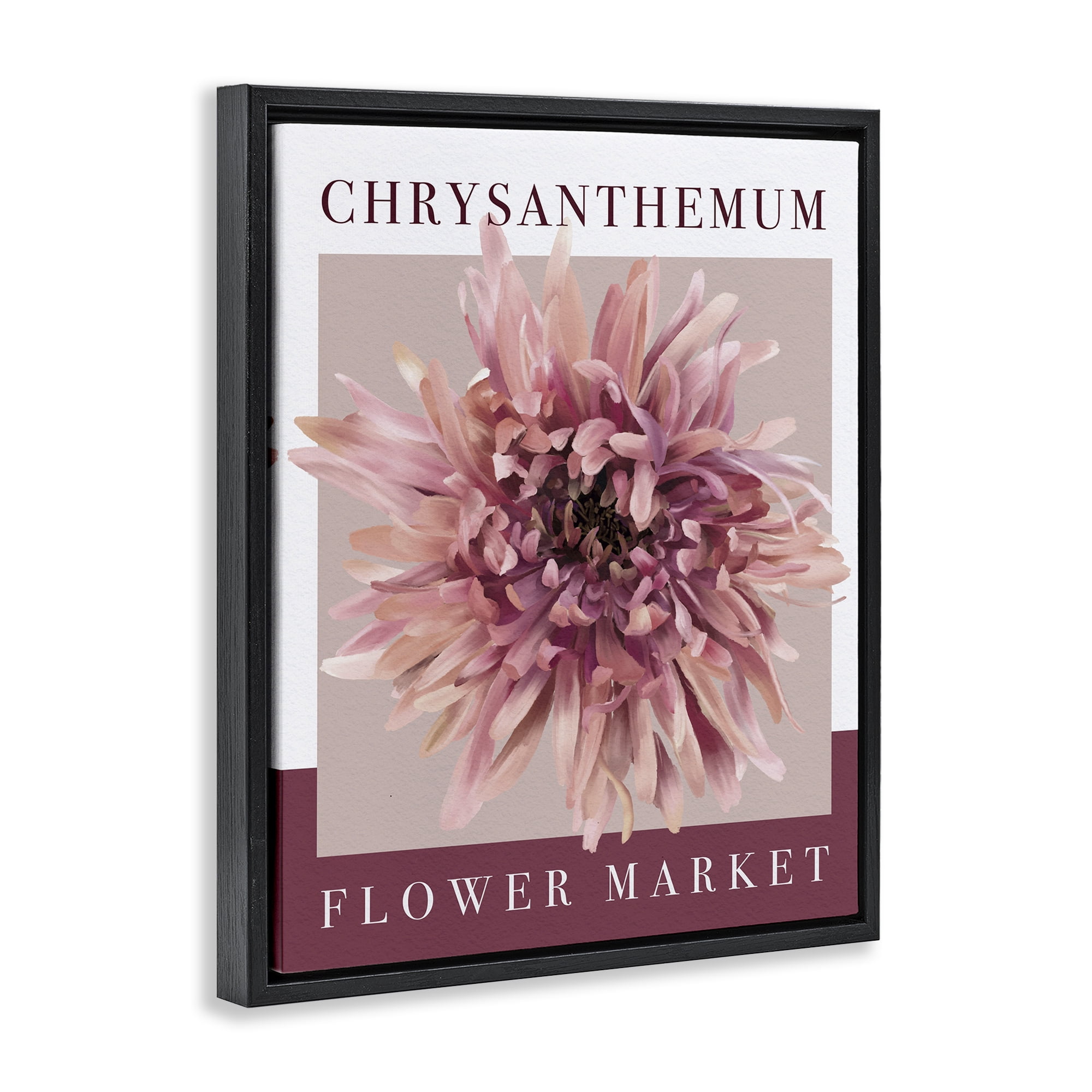 Stupell Industries Chrysanthemum Flower Market Black Framed Floater Canvas Wall Art, design by Jennifer Stith
