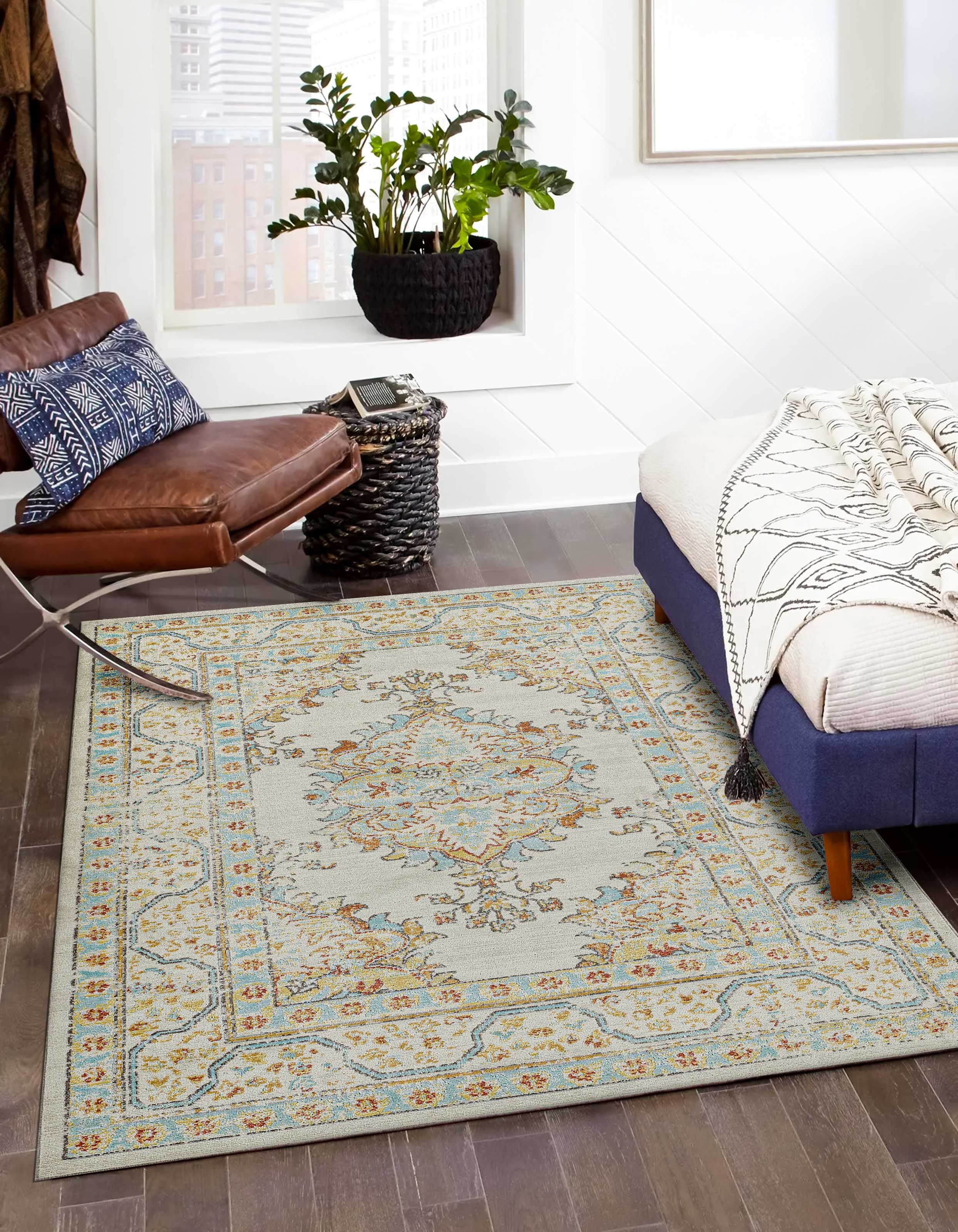 ECARPET Esme Traditional Area Rug for Living Room, Bedroom, Dining Room, Entrance, Hallway and More.