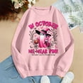 thumbnail image 4 of Womens Summer Tops In October We Wear Breast Cancer Awareness Long Sleeve Womens Tee,Pink,XL, 4 of 5