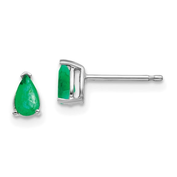 Primal Gold 14 Karat White Gold Emerald Earrings