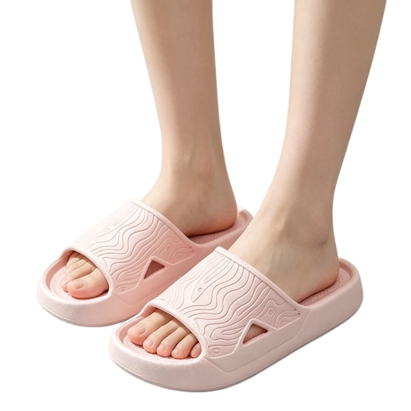 Willtoo Shower Shoes Open Toe Non Slip Slides Cozy Soft Sole Quick-Dry Slip on Sandals Lightweight Home Slippers