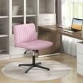 thumbnail image 4 of Costway Criss Cross Legged Office Chair Ergonomic Mid Back Computer Desk Chair Pink, 4 of 10