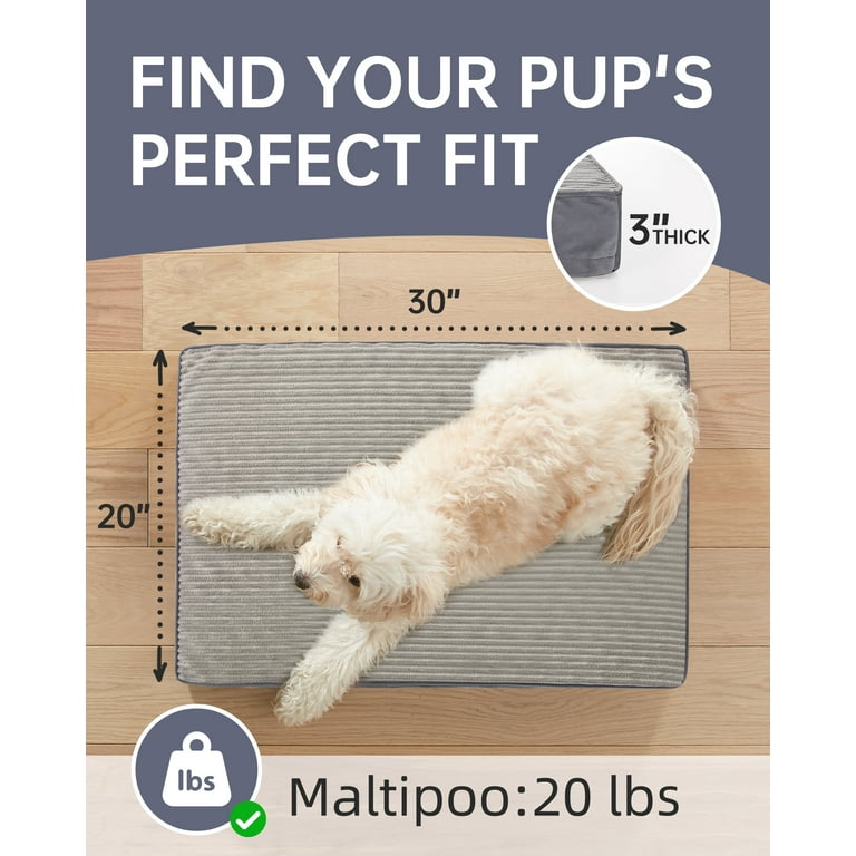 Ophanie 30" Orthopedic Dog Bed, Gray, Non-Slip Bottom photo 6