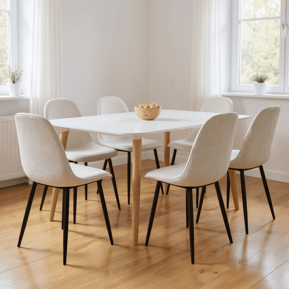 Homy Casa Set of 4 Modern Dining Chairs Upholstered Side Chairs with Ergonomic Curved Back and Sturdy Metal Legs for Contemporary Home Dining Room Kitchen and Apartment