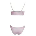 thumbnail image 5 of Sngxgn Bikini Set for Women Two Piece Swimsuit Back Tie Mid Waisted Bottom with Shoulder Straps(Pink,S), 5 of 5