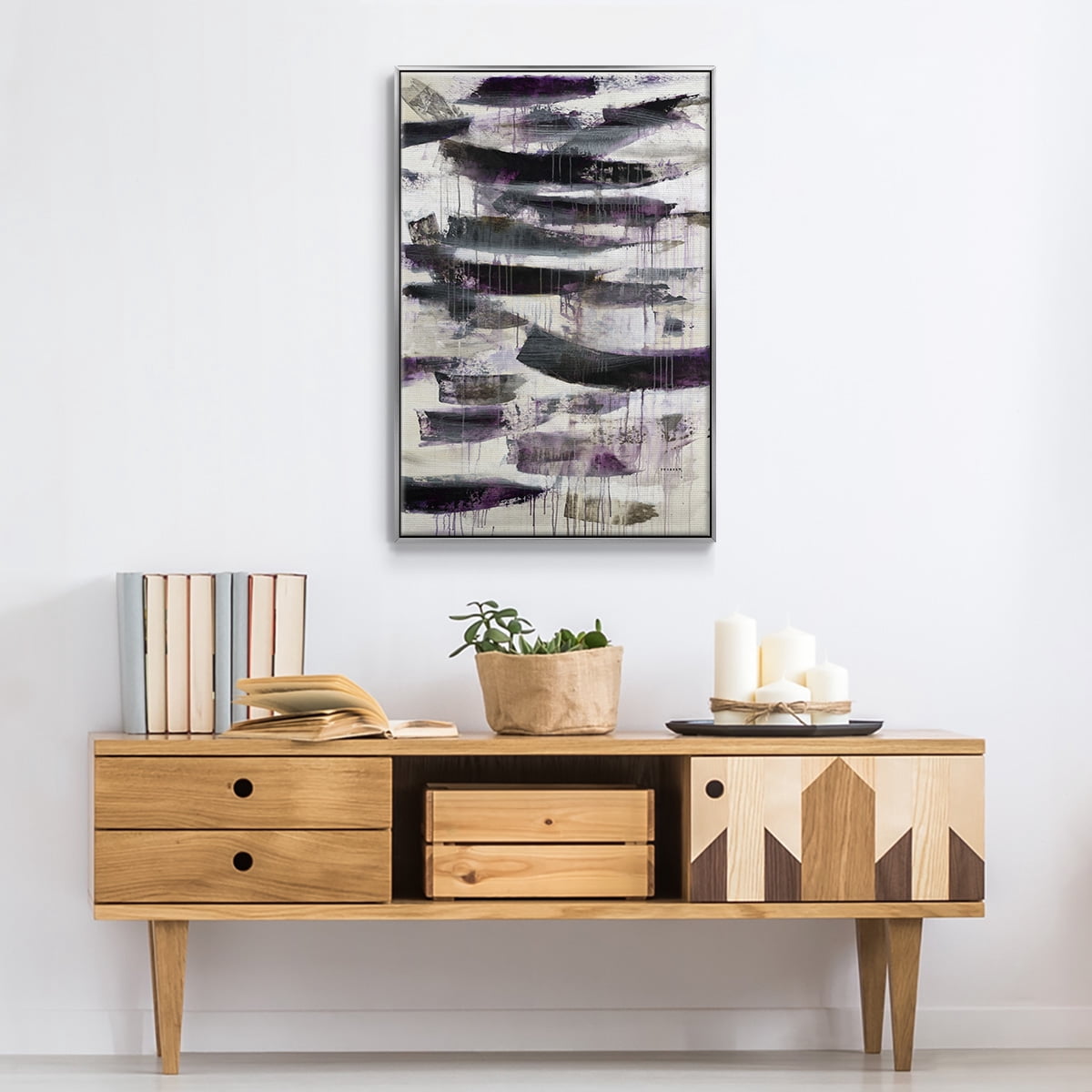 Helix #2 Framed Premium Gallery Wrapped Canvas - Ready to Hang - 27 x 41 - Silver Floating Frame