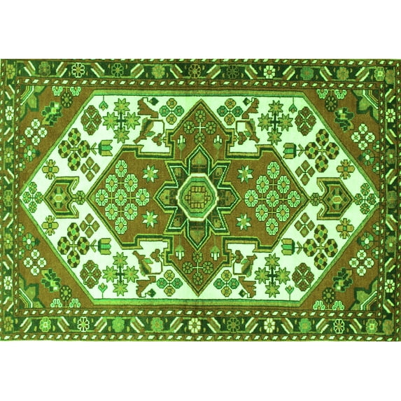 Ahgly Company Indoor Rectangle Persian Green Traditional Area Rugs, 7' x 9'