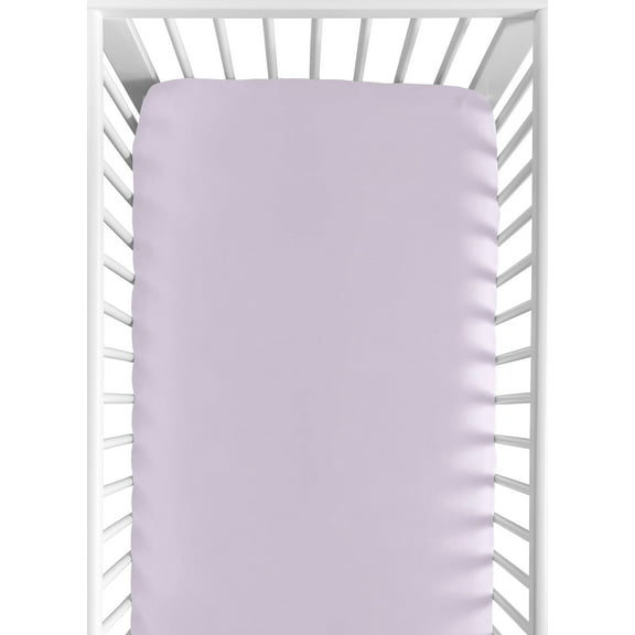 Sweet Jojo Designs Peony Floral Garden Solid Purple Fitted Crib Sheet