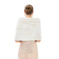 thumbnail image 5 of Women's Shawl Wrap Stole with Pearl Rhinestone Brooch Pin, Bridal Long Shrug Cape Winter Warm Scarf Wrap for Wedding Party, 5 of 7