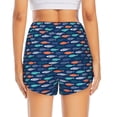 thumbnail image 2 of Lsque Colorful Fish 3 Printed Women's Running Shorts with Liner Pockets,Elastic Quick Dry Workout Athletic Gym Yoga Shorts,Womens High Waist Shorts-XX-Large, 2 of 9