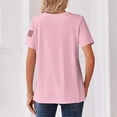 thumbnail image 4 of Evdexr 250th Anniversary Usa Shirts Women V Neck Short Sleeve 250 Anniversary Usa Shirts American Flag Red Blue and White 1776 2026 Shirt Plus Size T Shirts Pink S, 4 of 4
