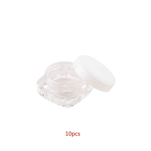 fastboy 10PCS Square Clear Mixed Colors Cosmetic Empty Jar Makeup Pot Face Cream Eye Shadow Container Case Box 3g/5g