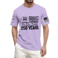thumbnail image 2 of 250 Anniversary Usa T Shirt for Men United States American Flag Print Crew Neck Short Sleeve Tops Muscle Regular Fit Breathable Home Wear Muscle Tops, Purple, #01 Purple, 2 of 6