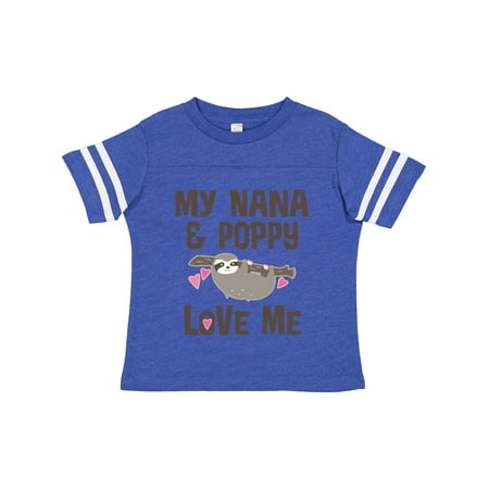 

Inktastic Nana and Poppy Love Me Sloth Gift Toddler Toddler Girl T-Shirt