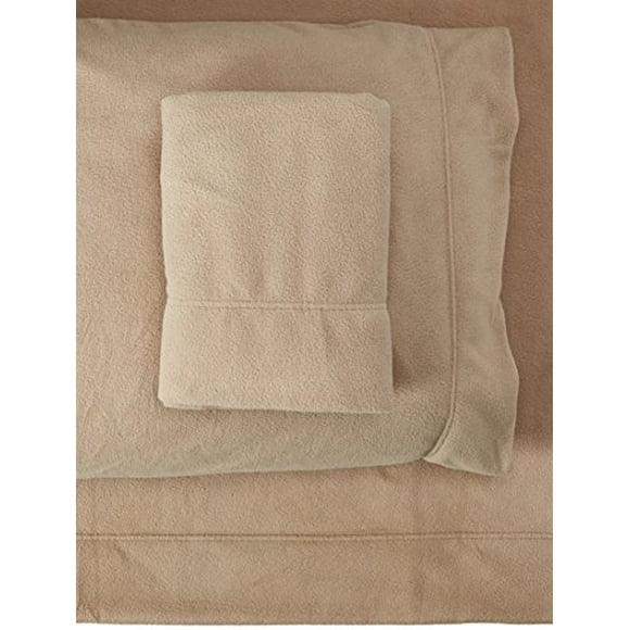 Peak Performance 3M Scotchgard Micro Fleece Twin Bed Sheets Set, Casual Micro Bed Sheets Twin, 3-Piece Include Flat Sheet, Fitted Sheet & 1 Pillowcase, Mink