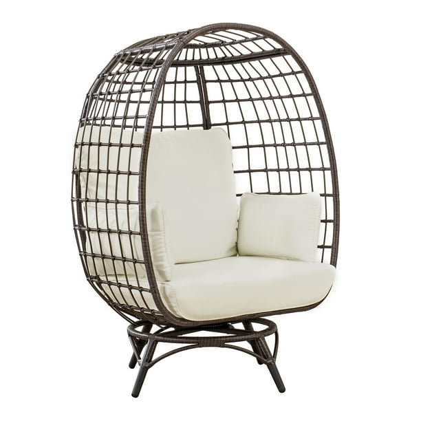Sunjoy Brown Swivel Egg Cuddle Chair Walmart Com Walmart Com