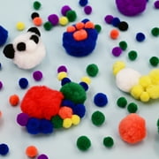 Hello Hobby Multicolor Rainbow Pom Poms, 100 Piece