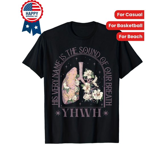 YHWH Our Very Breath Speaks His Name Hebrew Lungs Graphic Unisex T-Shirt V133, S - 5XL