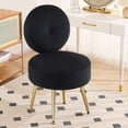 thumbnail image 5 of Furniliving Modern Accent Chairs, Vanity Chair with Gold Legs, Footrest Stool for Living Room, Black, 5 of 12