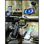 Bracketron OneClick Car Phone Mount for Dashboard, Windshield & Vent with 7 Gooseneck & 360° Rotation