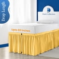 thumbnail image 5 of 30 Inch Drop Length Dorm Room Bed Skirt | Full XL Lightweight Ruffled Ruffled Dorm Bedskirt | College Dorm Bed Skirts | Microfiber Made | Golden Solid, 5 of 7