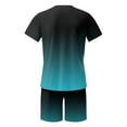thumbnail image 7 of Men'S 2 Piece Summer Vacation Outfits Matching Shirt and Shorts Set Vacation Tracksuits Athletic Jogging Sports Outfits (Dark Blue,L), 7 of 7