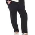 thumbnail image 4 of White Mark Women's Plus Size 2-Piece Oversize Long Sleeve Button Down Cotton Linen Gauze Lounge Beach Set, 4 of 7