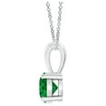 thumbnail image 2 of ANGARA Natural Classic Round Emerald Solitaire Pendant in 925 Sterling Silver for Women (Size-4mm) | May Birthstone, Birthday, Anniversary, Jewelry Gift for Women | Natural Emerald Necklace, 2 of 9