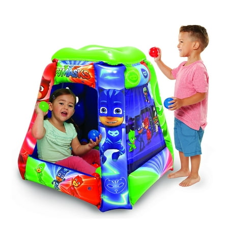 PJ Masks Ball Pit, 1 Inflatable & 20 Sof-Flex Balls, Blue/Green/Red, 37"W x 37"D x 34"H