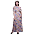 thumbnail image 1 of Bimba Robe Longue pour Femmes en Rayonne à Plumes Colorées Boho Plage Cocktail Fête Maxi Fendue-Xxx-Grand, 1 of 6