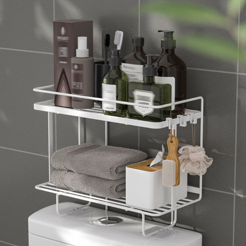 Toilet Rack Toilet Shelf Above Closestool Free Punching Multi-function  Bathroom Kitchen Storage Rack With Supporting Feet