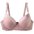 thumbnail image 2 of Loopsun Women's Bras Plus Size, Womens Plus Size A Cup Solid Lace Push Up Bra Pink, XXXL, 2 of 3