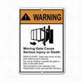 thumbnail image 1 of Notice Sign Danger Sign Warning Sign Warning Moving Gate Can Cause Serious Injury Or Death 12x8 Inch Tin Street Outdoor Decor, 1 of 5