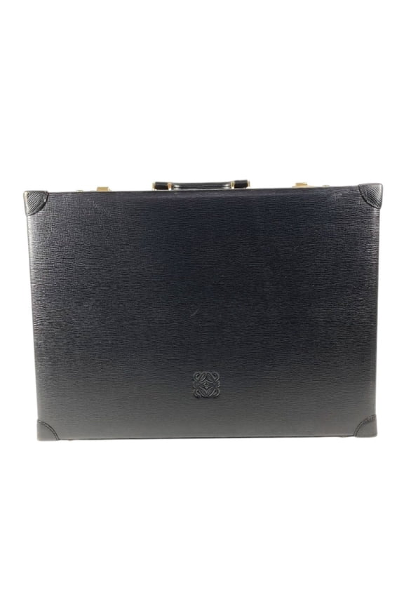 Pre-Owned LOEWE Vintage Logo Anagram Attache Case, Tote Bag, Business Box Handbag, Leather,...