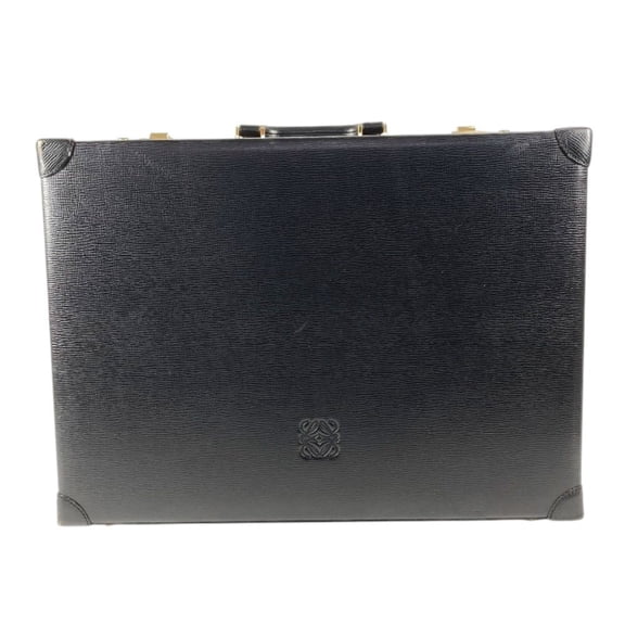 Pre-Owned LOEWE Vintage Logo Anagram Attache Case, Tote Bag, Business Box Handbag, Leather,...